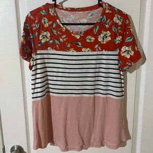 Maurices Patterned Short Sleeve Blouse